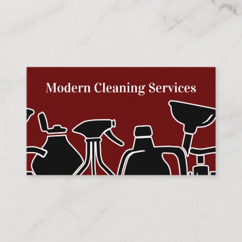 Modern Home Office Cleaning Services Business Card