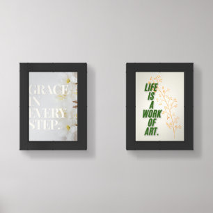 Modern Home Office Wall Decor - Elegant Quote Art Sets