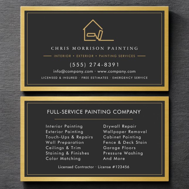 Modern Home Painter Contractor Painting Service Business Card (Creator Uploaded)