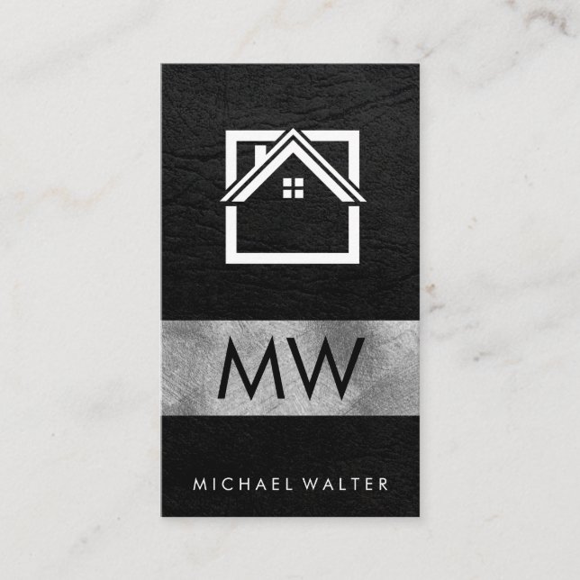 Modern Home Real Estate Logo Business Card (Front)