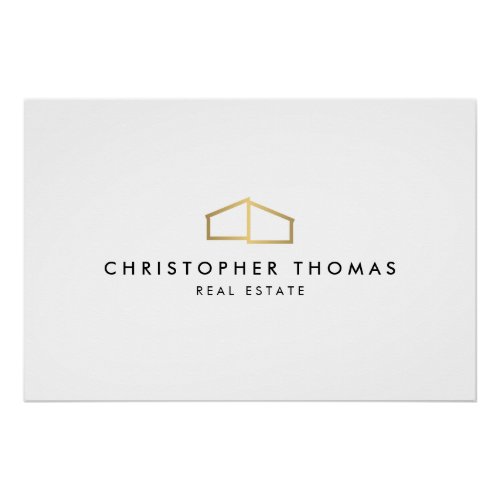 Modern Home Realtor Gold Logo Download Poster