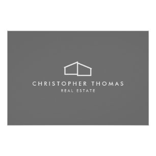 Modern Home Realtor Gray Logo Download Poster