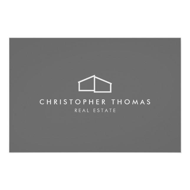 Modern Home Realtor Gray Logo Download Poster (Front)