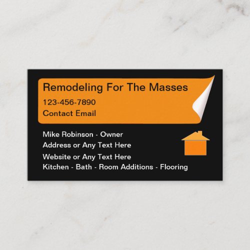 Modern Home Remodeling Business Cards