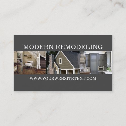 Modern Home Remodeling Contractor Construction Business Card