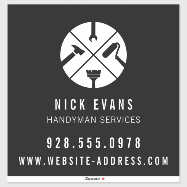 Modern Home Repair Handyman Logo Sticker (Sheet)