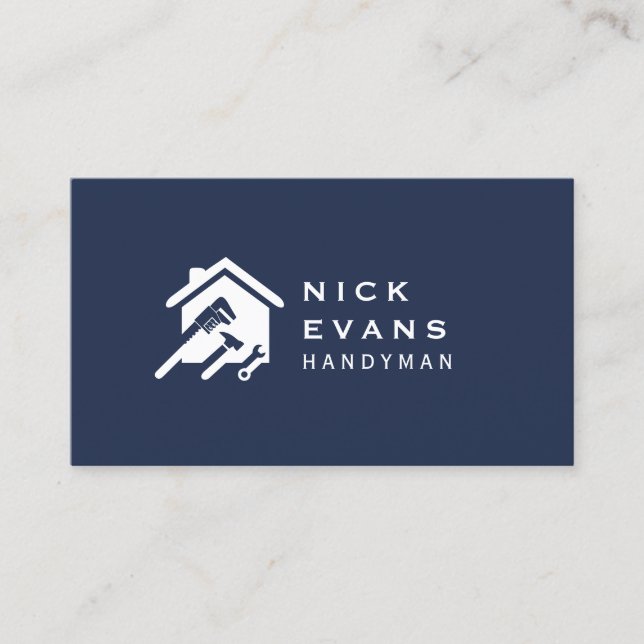 Modern Home Repair Logo Business Card (Front)