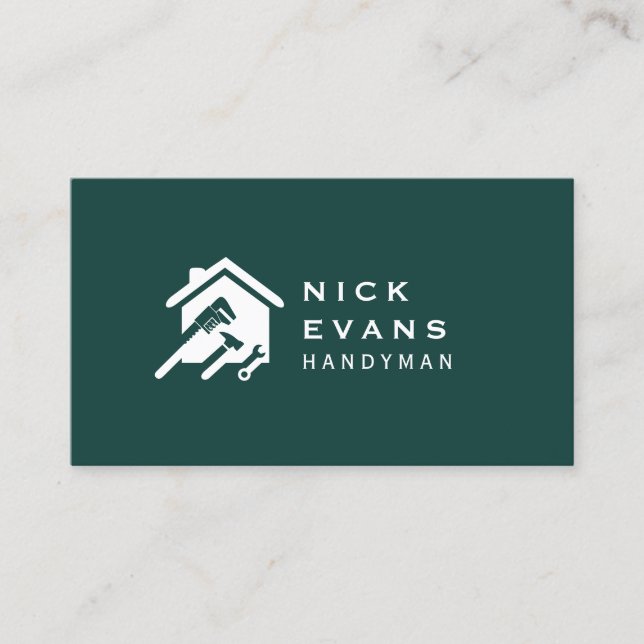 Modern Home Repair Logo Business Card (Front)