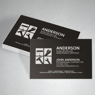 Modern Home Repair Maintenance Service Business Card