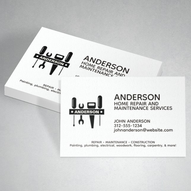 Modern Home Repair Maintenance Service Business Card (Creator Uploaded)