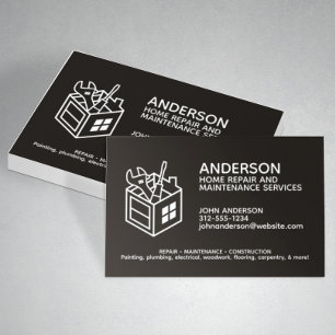 Modern Home Repair Maintenance Service Business Card