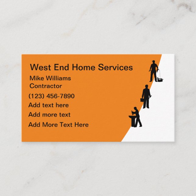 Modern Home Services Business Card Template (Front)