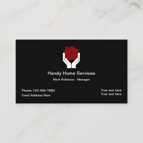 Modern Home Services House Hands Business Card
