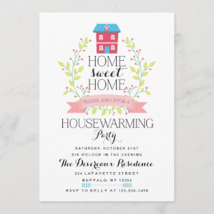 Modern Home Sweet Home Housewarming Party Invitation