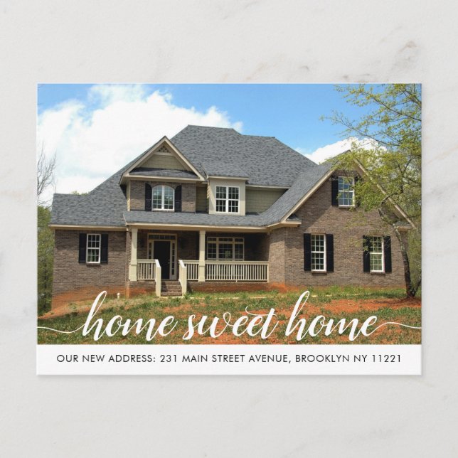 Modern Home Sweet Home We've Moved Photo Moving Announcement Postcard (Front)