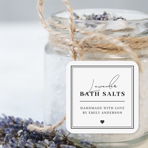 Modern Homemade Bath Salt Waterproof Product Label