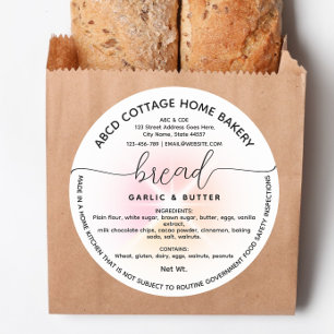 Modern homemade bread Label Cottage law Label