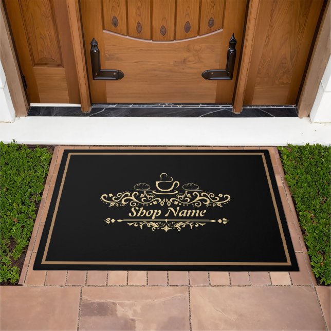 Modern Homemade coffee Bakery custom Business Logo Doormat (Outdoor)