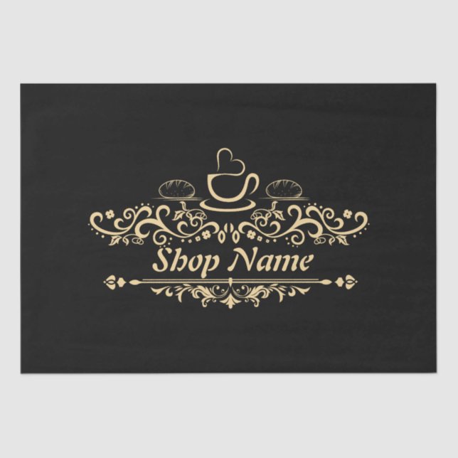 Modern Homemade coffee Bakery custom Business Logo Tissue Paper (Front)