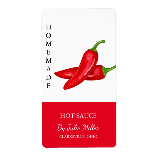 Modern Homemade Hot Sauce Label (Front)