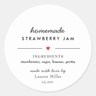 Modern Homemade Jam Jar Canning  Classic Round Sticker