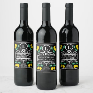 Modern Homemade Limoncello Wine Label