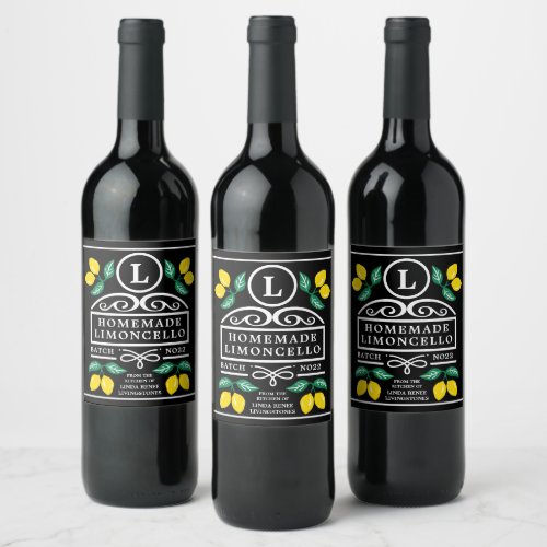 Modern Homemade Limoncello  Wine Label