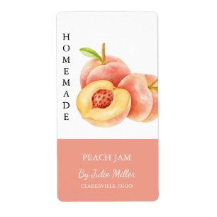 Modern Homemade Peach Jam Label