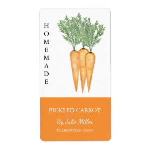 Modern Homemade Pickled Carrot Label