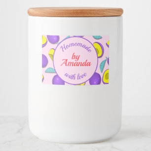 Modern homemade plum personalized food label