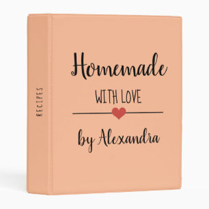 Modern Homemade with love orange Mini Binder