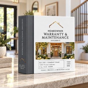 Modern Homeowner Warranty & Maintenance Documents 3 Ring Binder