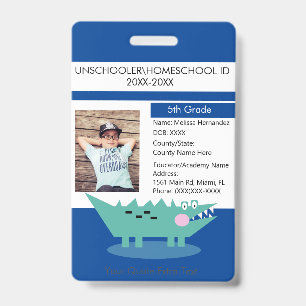 Modern Homeschooling Unschooling Student Alligator Badge