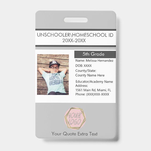 Modern Homeschooling Unschooling Student  Badge (Front)