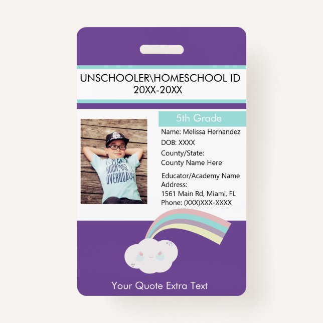 Modern Homeschooling Unschooling Student Cloud Badge (Front)
