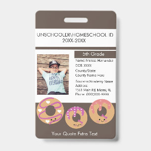 Modern Homeschooling Unschooling Student Donut Badge