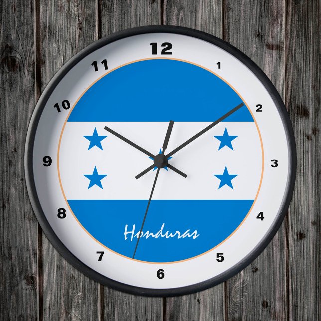 Modern Honduras Flag, Honduras Home / design Round Clock (Creator Uploaded)