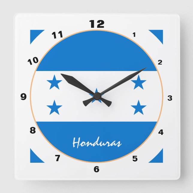 Modern Honduras Flag, Honduras Home / design Square Wall Clock (Front)