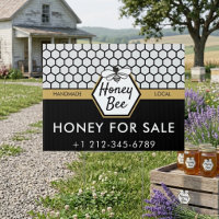 Modern Honey Bee Apiary Honeycomb Black Yellow