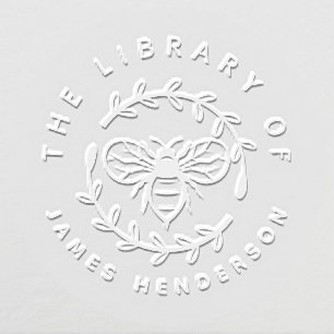 Modern Honey Bee Botanical From The Library Book Embosser