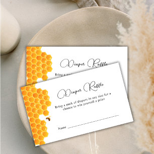 Modern Honey Bumblebee Diaper Raffle Baby Shower  Enclosure Card