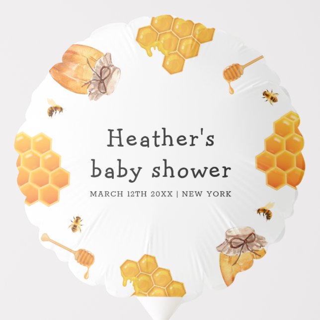 Modern Honey Bumblebee Frame Baby Shower Balloon (Front)