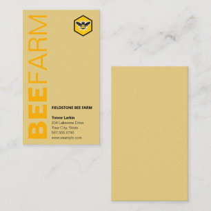 Modern Honeybee Logo Bee Farm Satin Gold Beekeeper Business Card