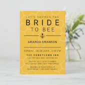 Modern Honeycomb & Bee Bridal Shower Invitation (Standing Front)