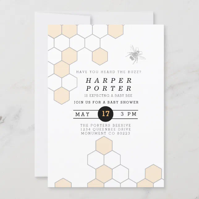 Modern Bumblebee Baby Shower Invitation Zazzle