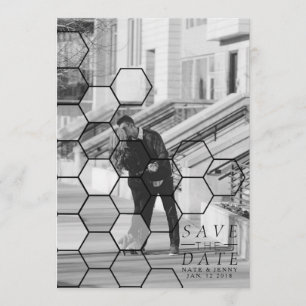 Modern Honeycomb Save The Date   Photo