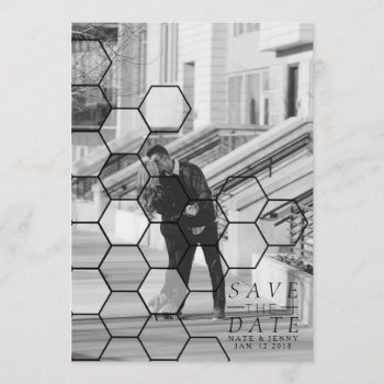 Modern Honeycomb Save The Date | Photo by RedefinedDesigns at Zazzle