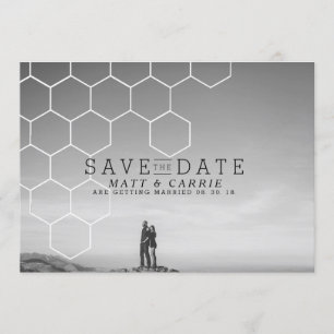 Modern Honeycomb Save The Date   Photo