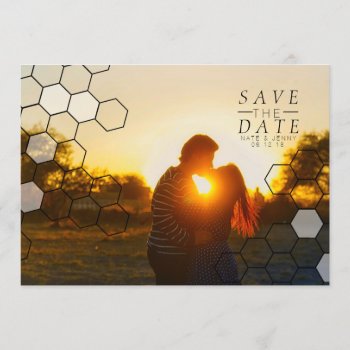 Modern Honeycomb Save The Date | Photo by RedefinedDesigns at Zazzle
