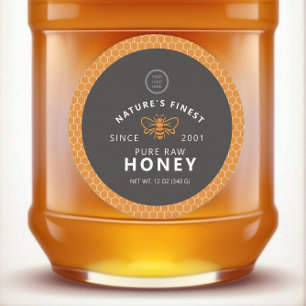 Modern Honeycomb Theme Round Jar Sticker Labels